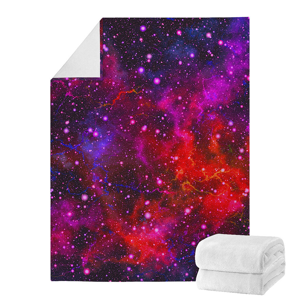 Purple Dark Galaxy Space Print Blanket