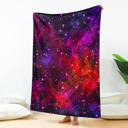 Purple Dark Galaxy Space Print Blanket