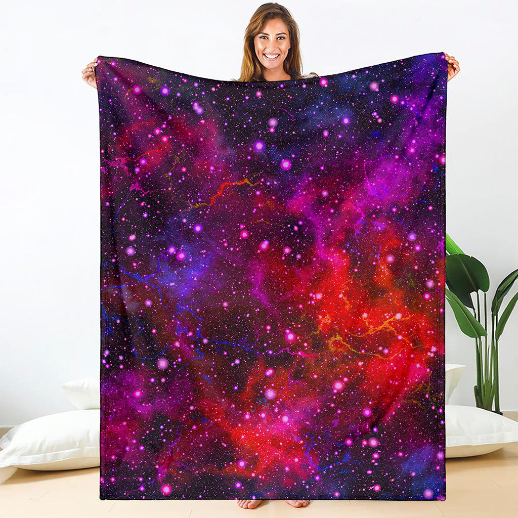Purple Dark Galaxy Space Print Blanket