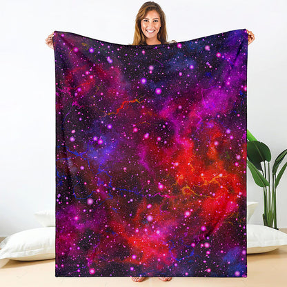 Purple Dark Galaxy Space Print Blanket
