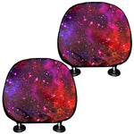 Purple Dark Galaxy Space Print Car Headrest Covers