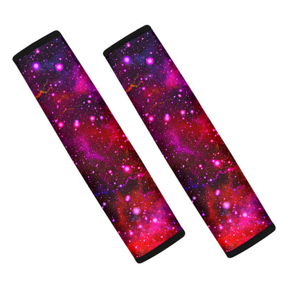 Purple Dark Galaxy Space Print Car Seat Belt Covers
