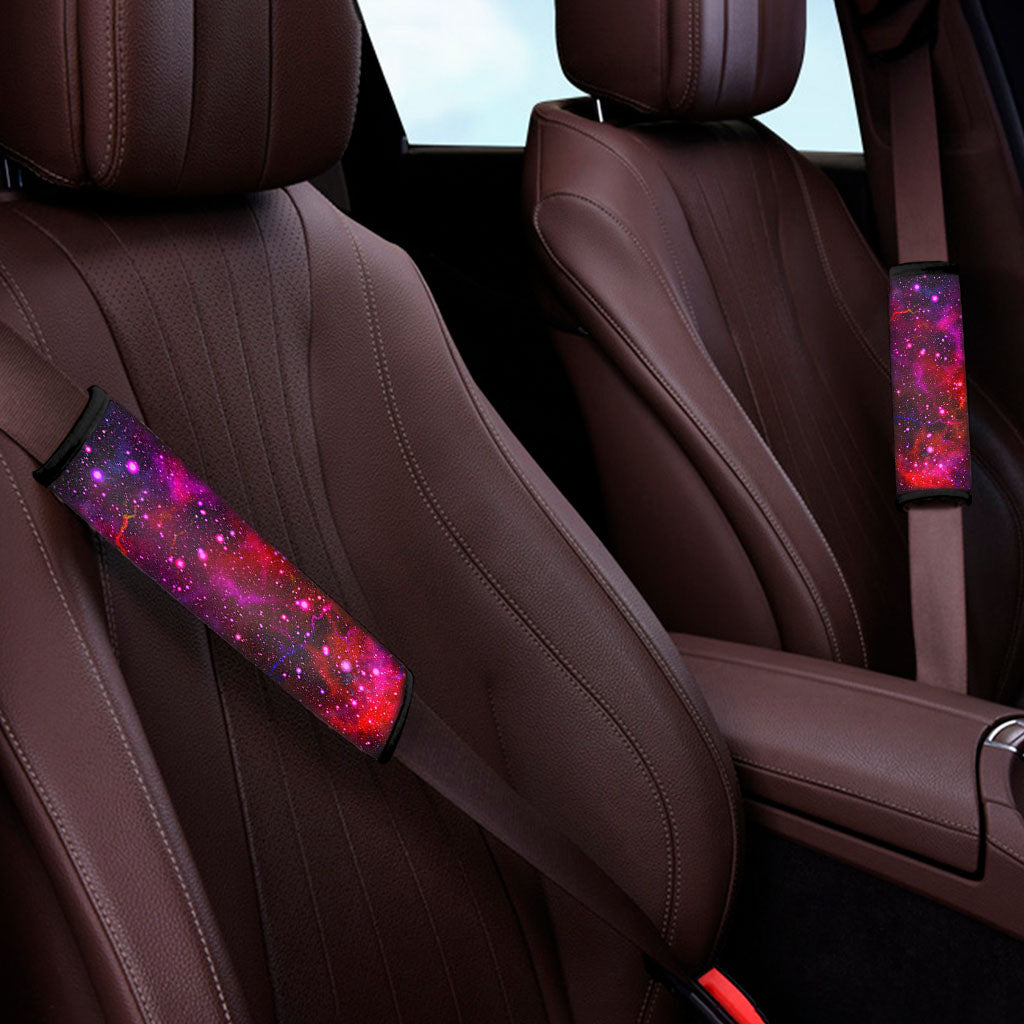 Purple Dark Galaxy Space Print Car Seat Belt Covers