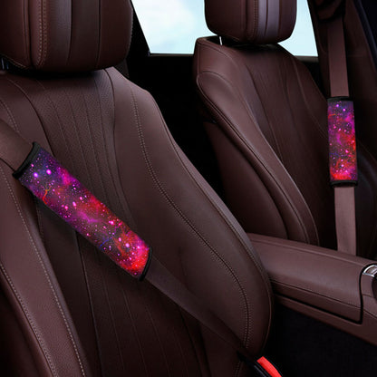 Purple Dark Galaxy Space Print Car Seat Belt Covers