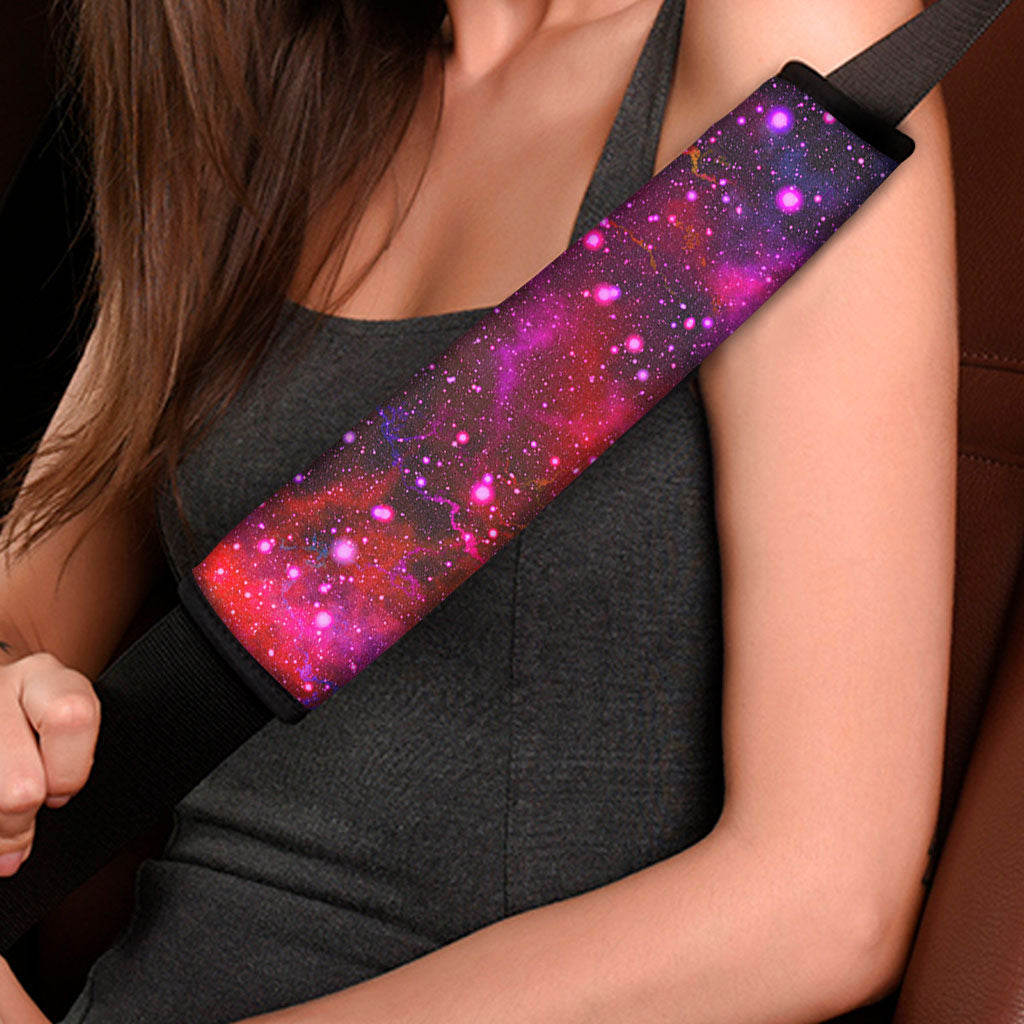 Purple Dark Galaxy Space Print Car Seat Belt Covers