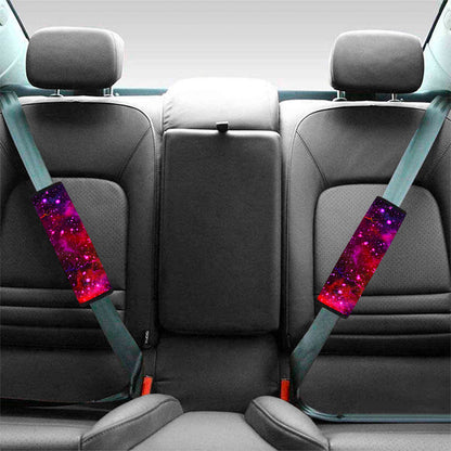Purple Dark Galaxy Space Print Car Seat Belt Covers