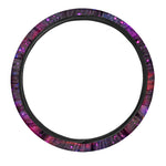 Purple Dark Galaxy Space Print Car Steering Wheel Cover