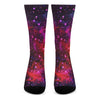 Purple Dark Galaxy Space Print Crew Socks