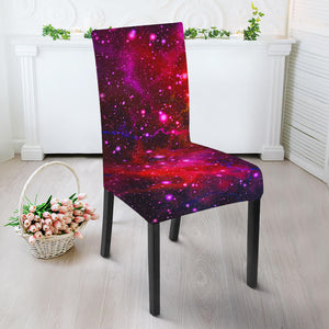 Purple Dark Galaxy Space Print Dining Chair Slipcover