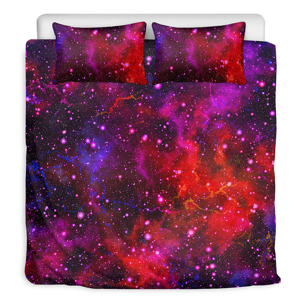 Purple Dark Galaxy Space Print Duvet Cover Bedding Set