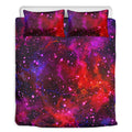 Purple Dark Galaxy Space Print Duvet Cover Bedding Set