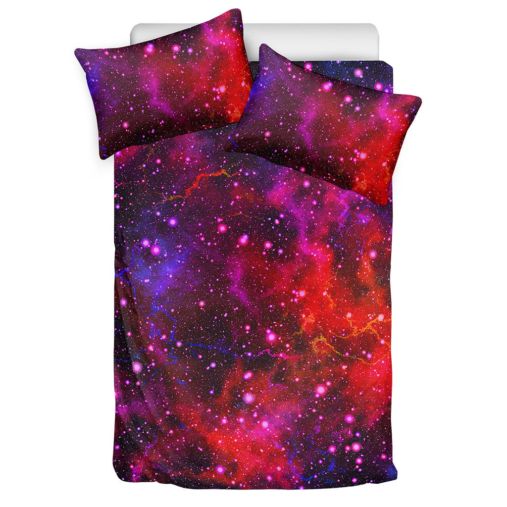 Purple Dark Galaxy Space Print Duvet Cover Bedding Set