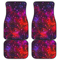 Purple Dark Galaxy Space Print Front and Back Car Floor Mats