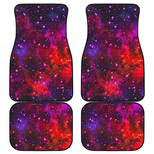 Purple Dark Galaxy Space Print Front and Back Car Floor Mats