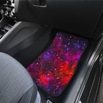 Purple Dark Galaxy Space Print Front and Back Car Floor Mats