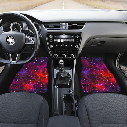 Purple Dark Galaxy Space Print Front Car Floor Mats