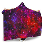 Purple Dark Galaxy Space Print Hooded Blanket