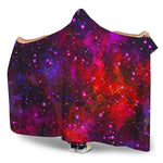 Purple Dark Galaxy Space Print Hooded Blanket