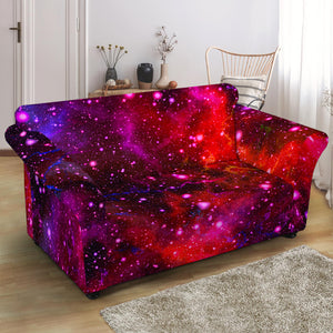 Purple Dark Galaxy Space Print Loveseat Slipcover