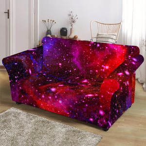 Purple Dark Galaxy Space Print Loveseat Slipcover