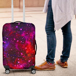 Purple Dark Galaxy Space Print Luggage Cover GearFrost