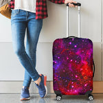 Purple Dark Galaxy Space Print Luggage Cover GearFrost