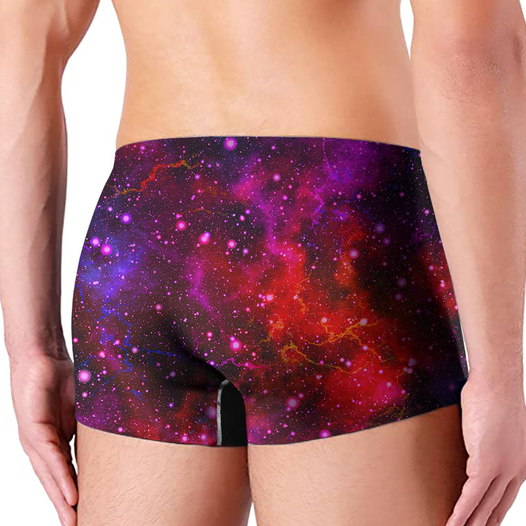 Purple Dark Galaxy Space Print Men's Boxer Briefs