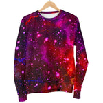 Purple Dark Galaxy Space Print Men's Crewneck Sweatshirt GearFrost