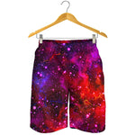 Purple Dark Galaxy Space Print Men's Shorts