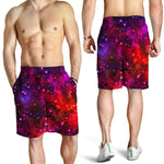 Purple Dark Galaxy Space Print Men's Shorts