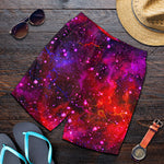 Purple Dark Galaxy Space Print Men's Shorts