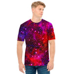 Purple Dark Galaxy Space Print Men's T-Shirt