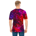 Purple Dark Galaxy Space Print Men's T-Shirt