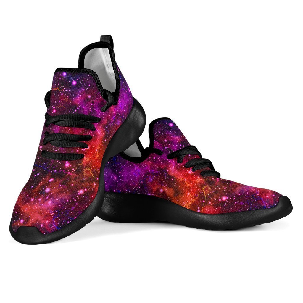 Purple Dark Galaxy Space Print Mesh Knit Shoes GearFrost