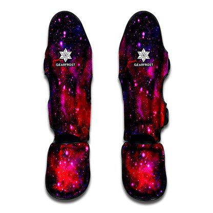 Purple Dark Galaxy Space Print Muay Thai Shin Guard