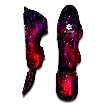 Purple Dark Galaxy Space Print Muay Thai Shin Guard