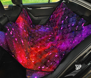 Purple Dark Galaxy Space Print Pet Car Back Seat Cover