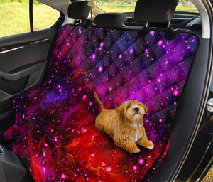 Purple Dark Galaxy Space Print Pet Car Back Seat Cover