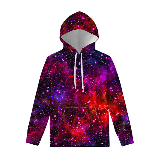 Purple Dark Galaxy Space Print Pullover Hoodie