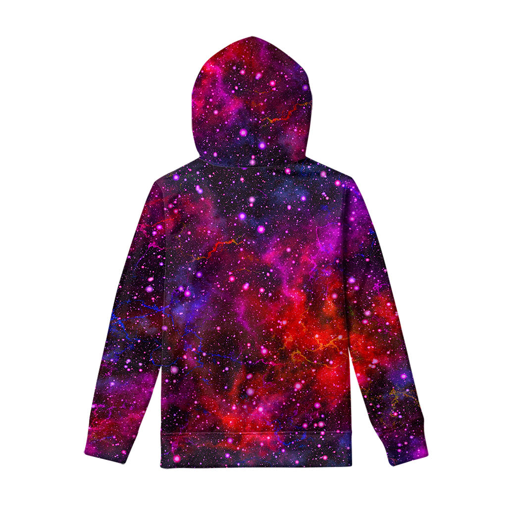 Purple Dark Galaxy Space Print Pullover Hoodie