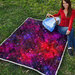 Purple Dark Galaxy Space Print Quilt