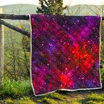 Purple Dark Galaxy Space Print Quilt