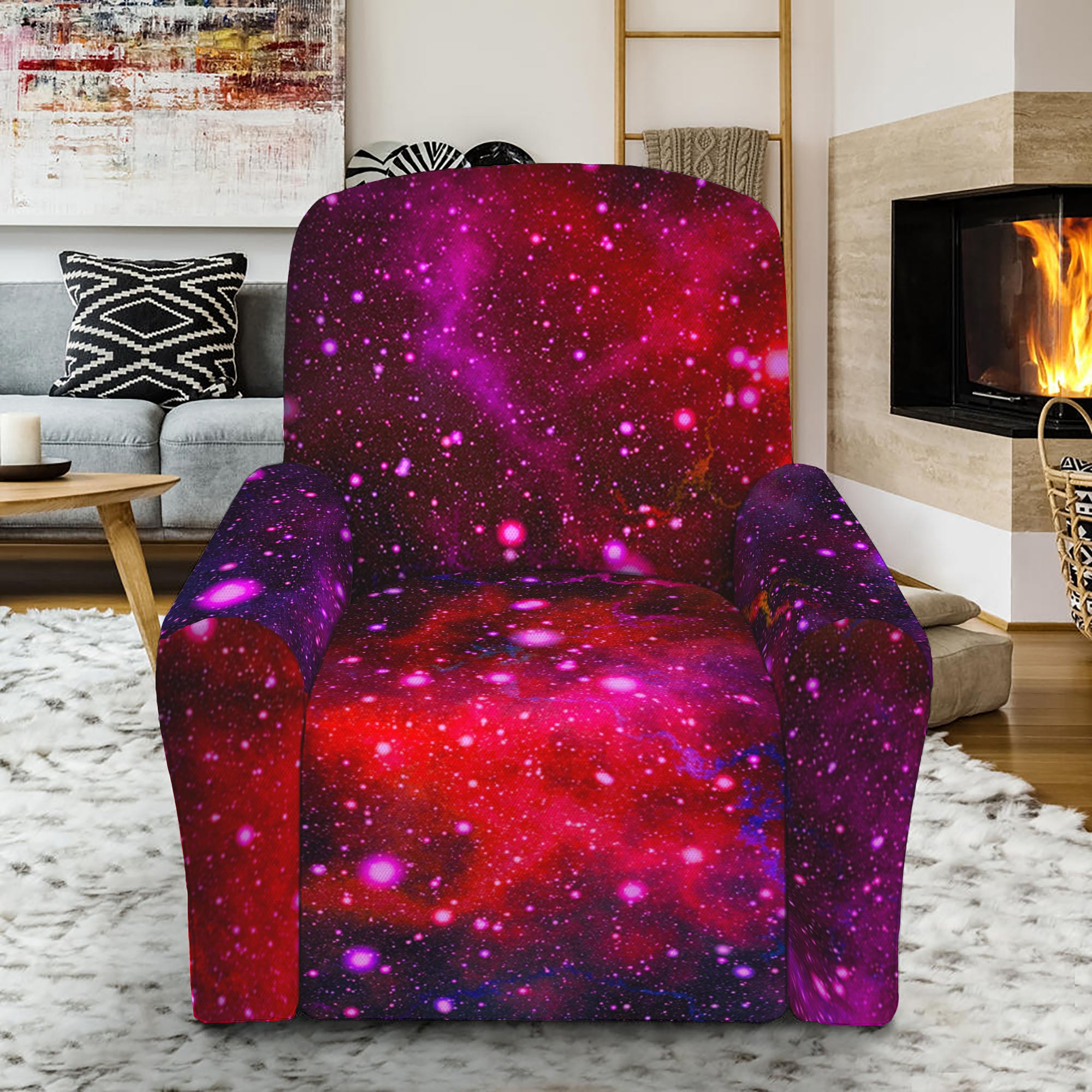 Purple Dark Galaxy Space Print Recliner Slipcover