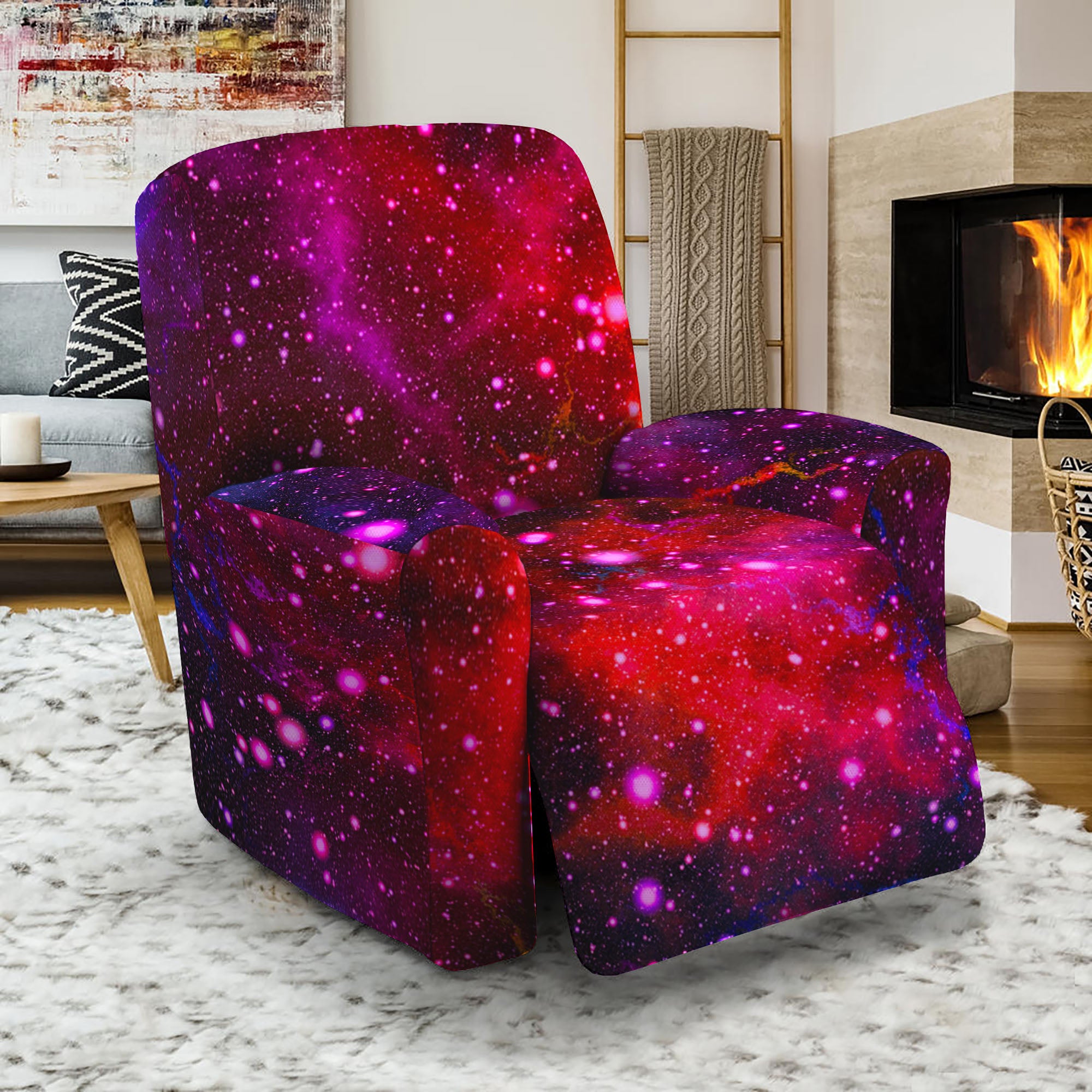 Purple Dark Galaxy Space Print Recliner Slipcover