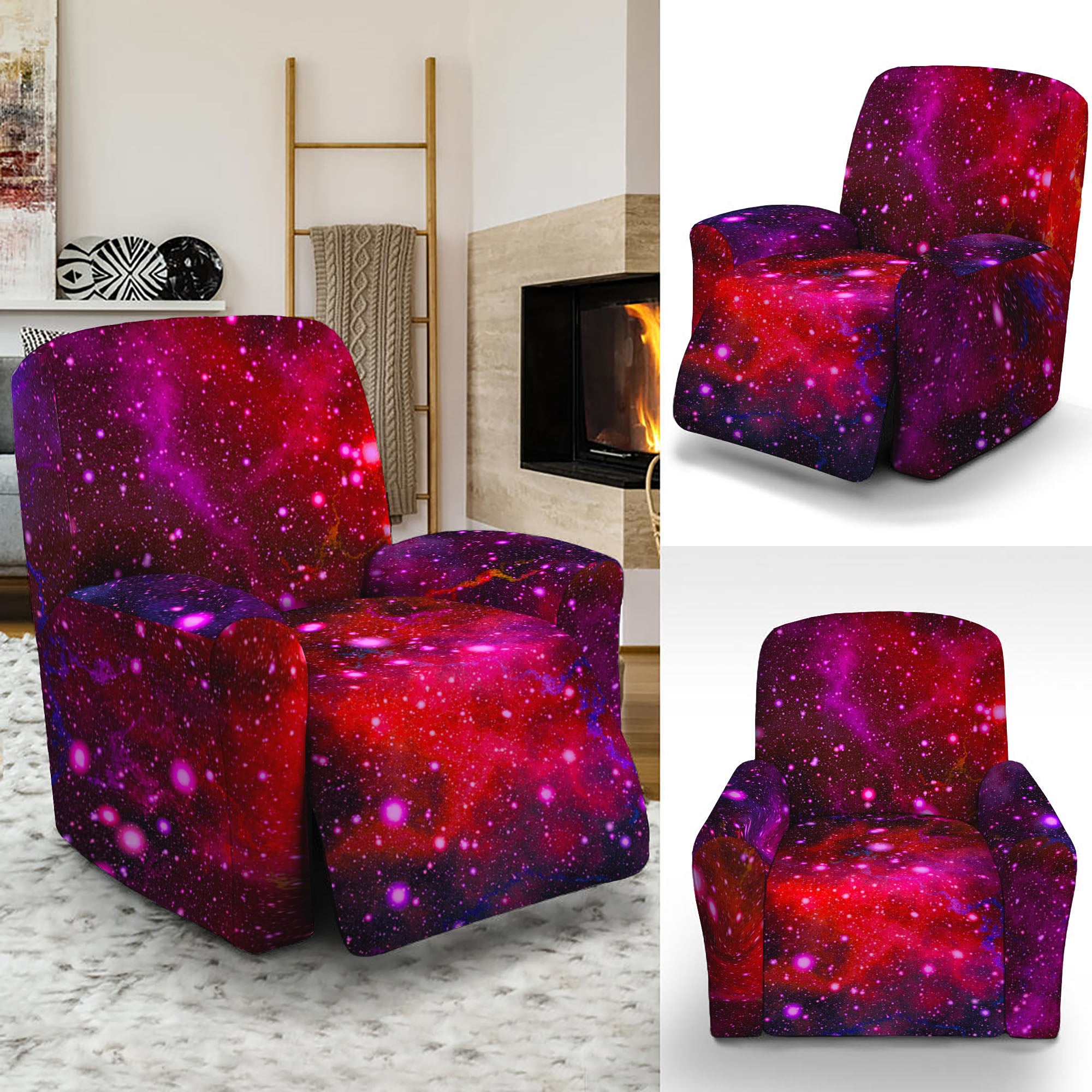 Purple Dark Galaxy Space Print Recliner Slipcover