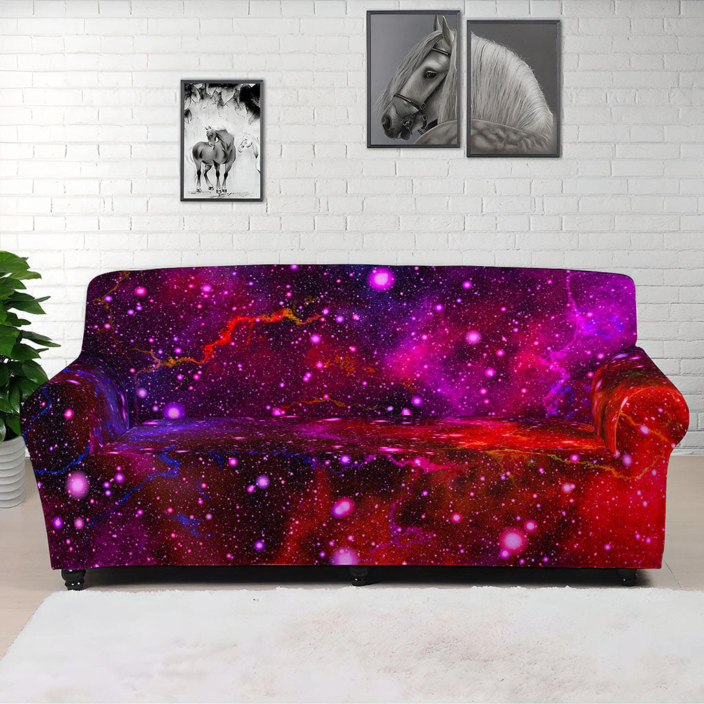 Purple Dark Galaxy Space Print Sofa Cover