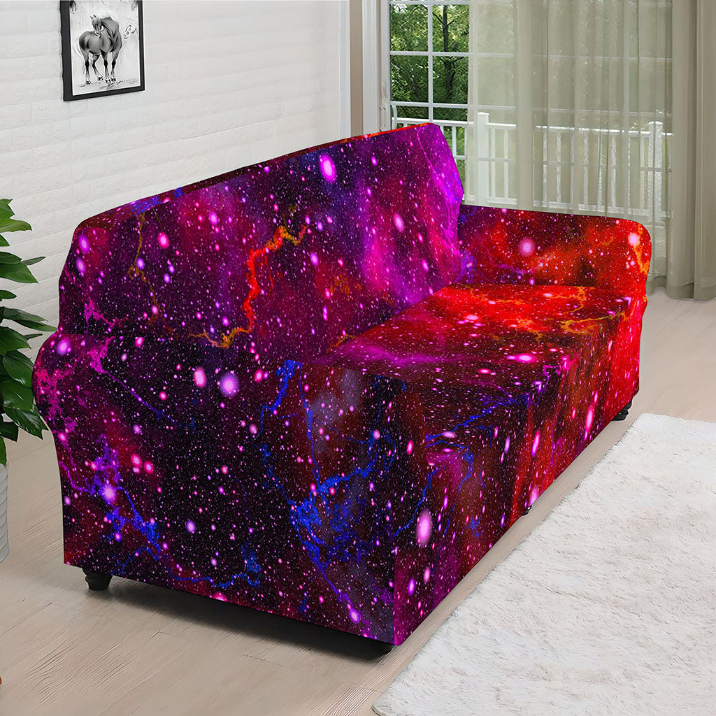 Purple Dark Galaxy Space Print Sofa Cover