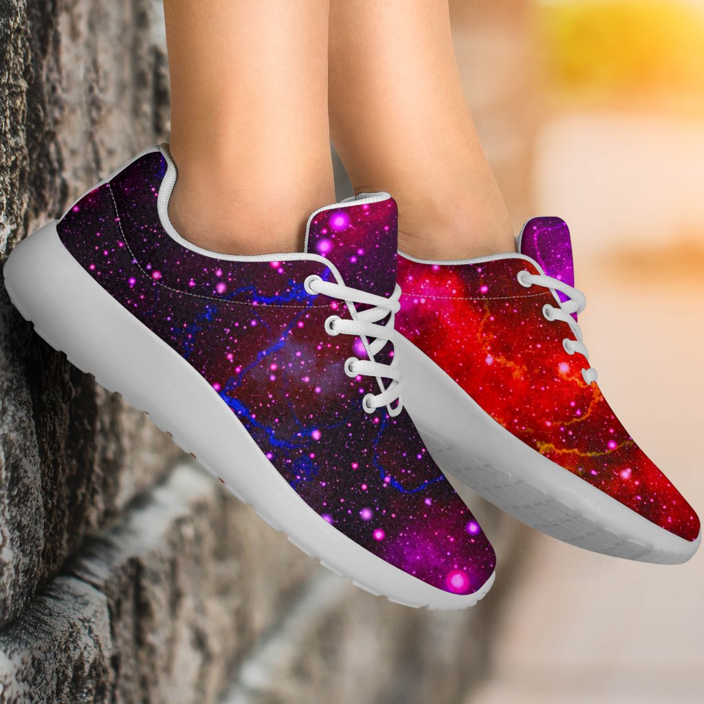 Purple Dark Galaxy Space Print Sport Shoes GearFrost