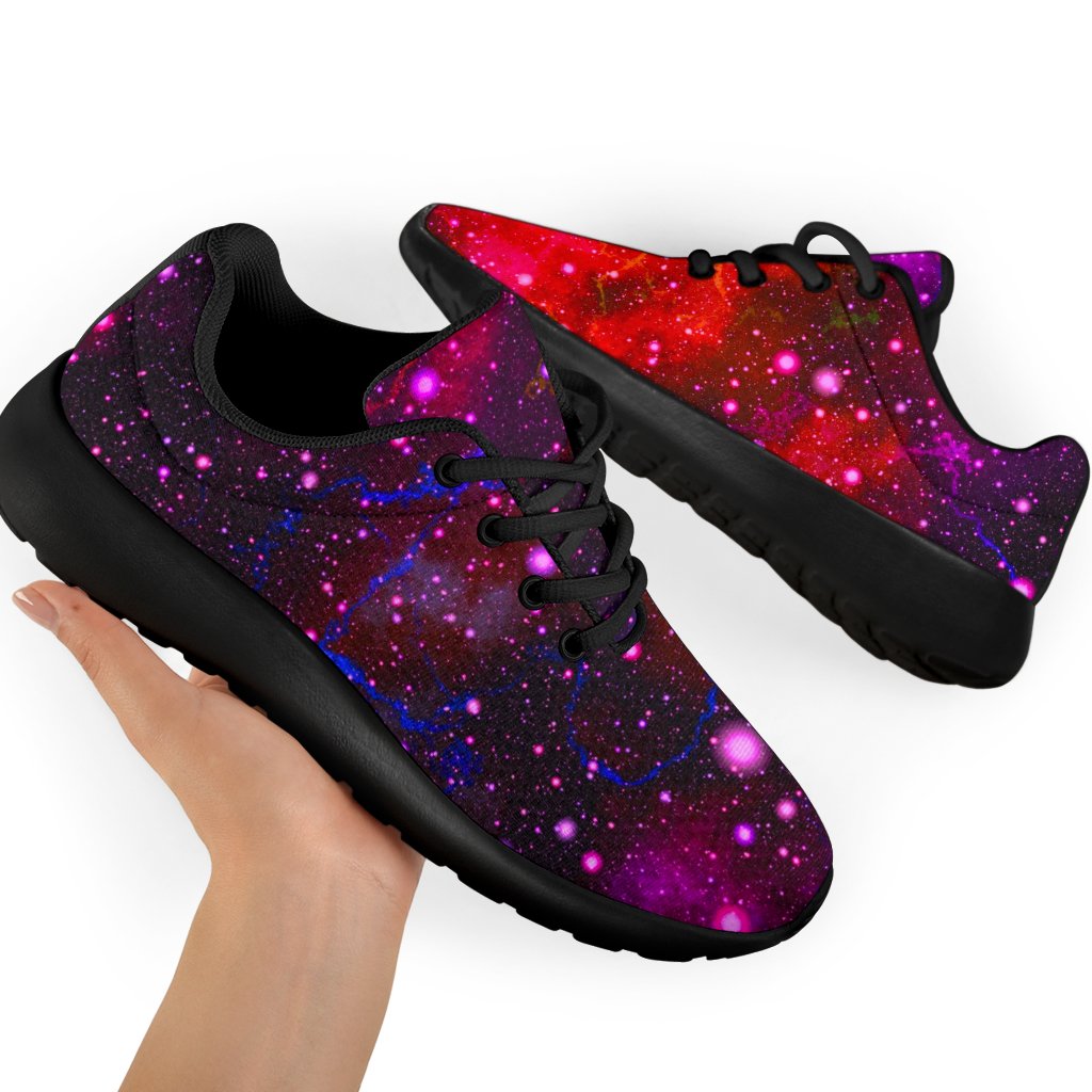 Purple Dark Galaxy Space Print Sport Shoes GearFrost