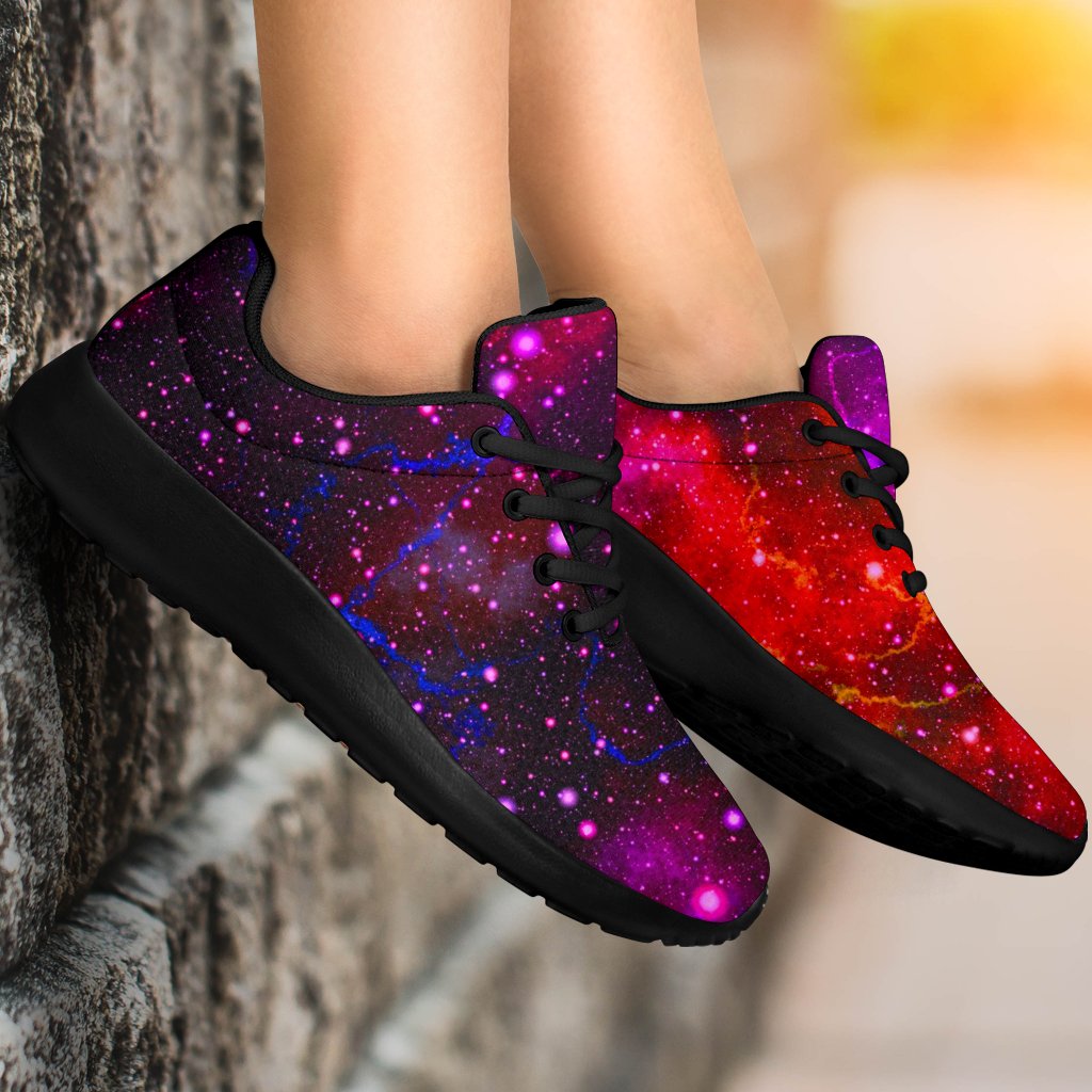 Purple Dark Galaxy Space Print Sport Shoes GearFrost